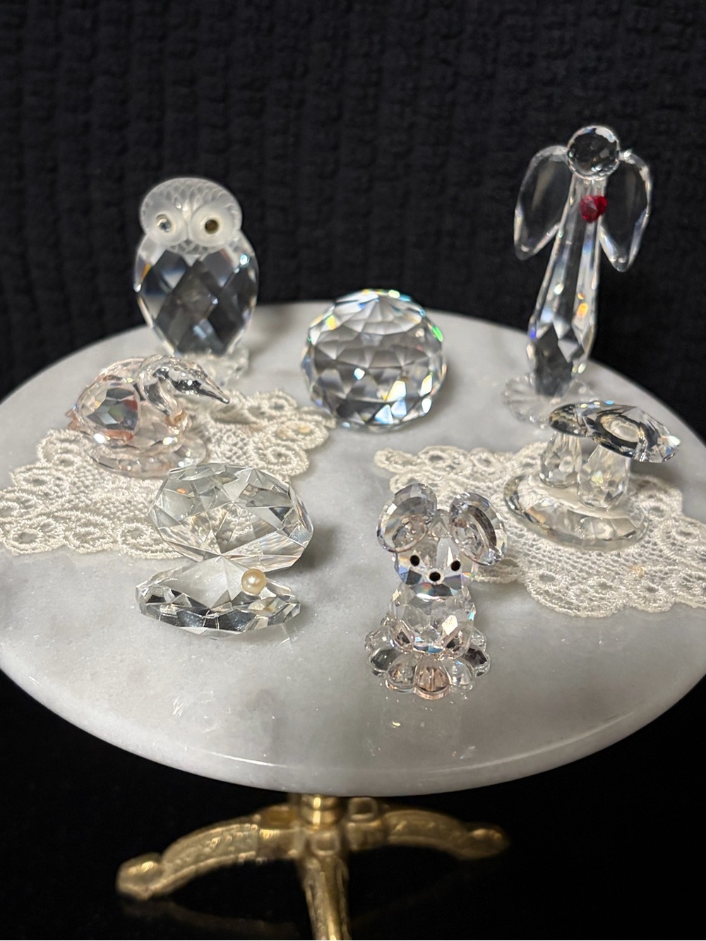 Crystal Figurine Collection - Clear Glass Accent Pieces